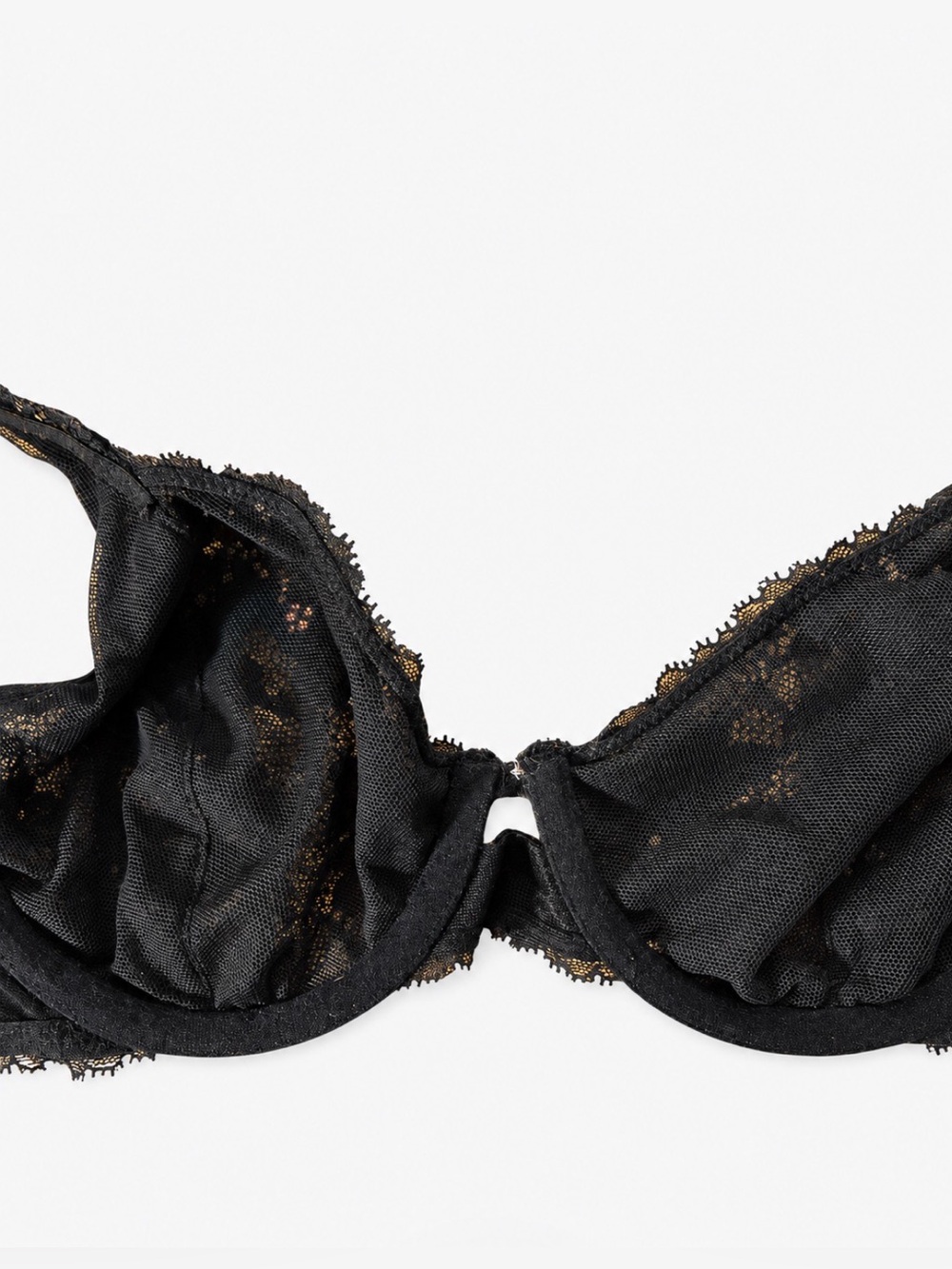 Victoria’s Secret Body By Victoria Black Lace Unlined Demi Bra 34C - Picture 4 of 8